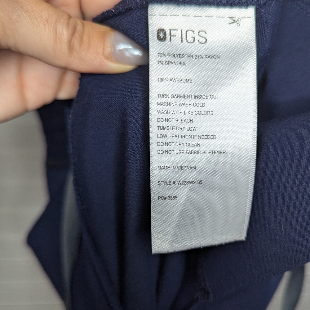 Figs Women's Navy Jumpsuit with Contrast Tie - Picture 10 of 16